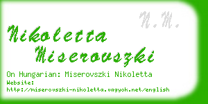 nikoletta miserovszki business card